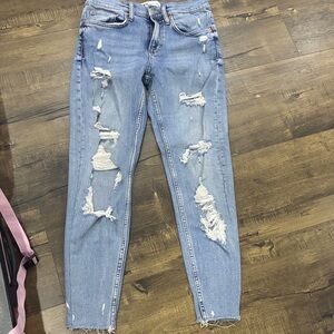 Distressed Blue Jeans Zara